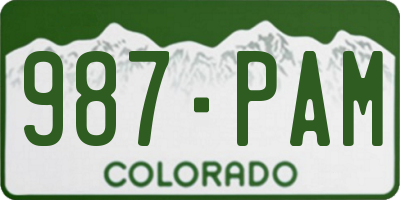 CO license plate 987PAM