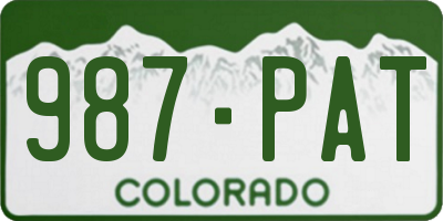 CO license plate 987PAT