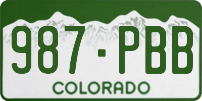 CO license plate 987PBB