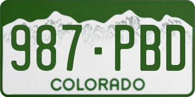 CO license plate 987PBD