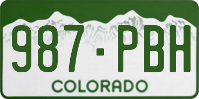 CO license plate 987PBH