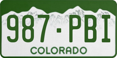 CO license plate 987PBI