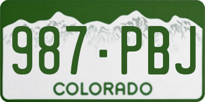 CO license plate 987PBJ