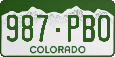CO license plate 987PBO