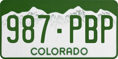 CO license plate 987PBP