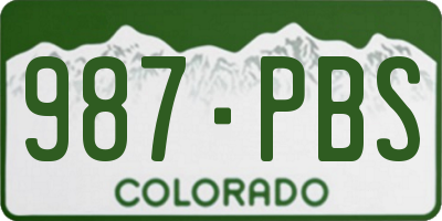 CO license plate 987PBS