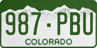 CO license plate 987PBU