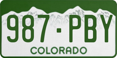 CO license plate 987PBY