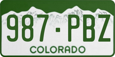 CO license plate 987PBZ