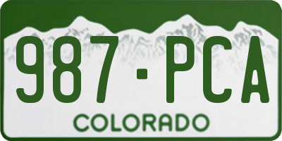 CO license plate 987PCA