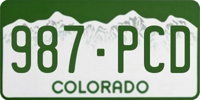 CO license plate 987PCD