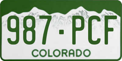 CO license plate 987PCF