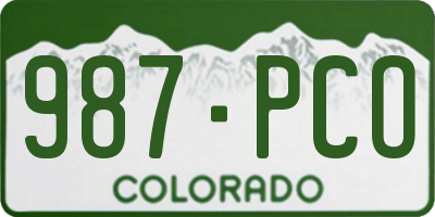 CO license plate 987PCO