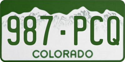 CO license plate 987PCQ