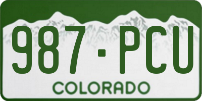 CO license plate 987PCU
