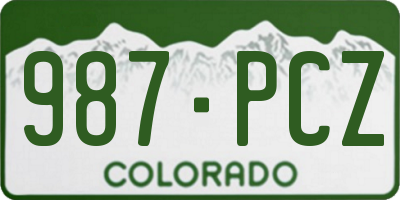 CO license plate 987PCZ
