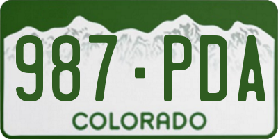 CO license plate 987PDA