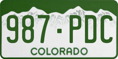 CO license plate 987PDC