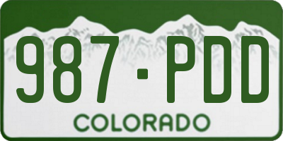 CO license plate 987PDD