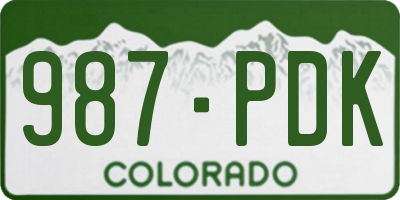 CO license plate 987PDK