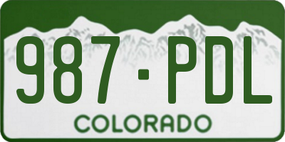 CO license plate 987PDL
