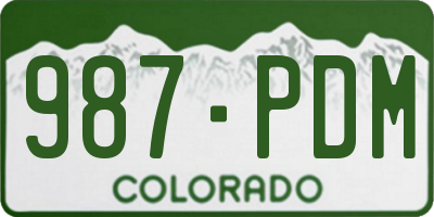 CO license plate 987PDM