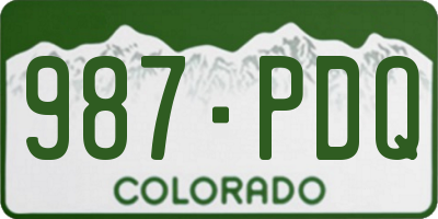 CO license plate 987PDQ