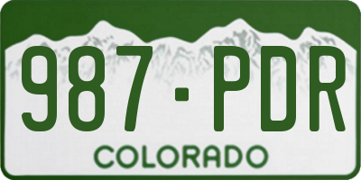 CO license plate 987PDR
