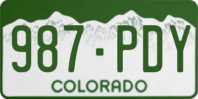 CO license plate 987PDY