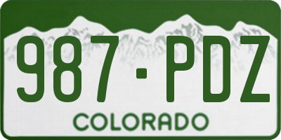 CO license plate 987PDZ