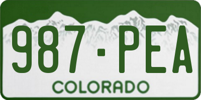 CO license plate 987PEA