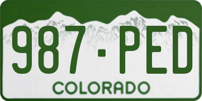 CO license plate 987PED
