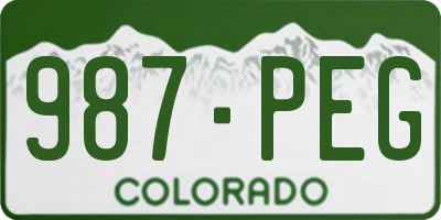 CO license plate 987PEG