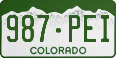 CO license plate 987PEI