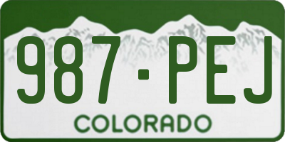 CO license plate 987PEJ