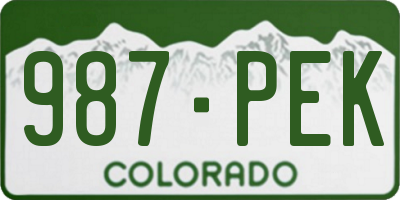 CO license plate 987PEK