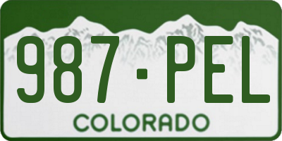 CO license plate 987PEL