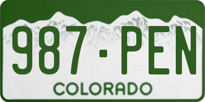 CO license plate 987PEN