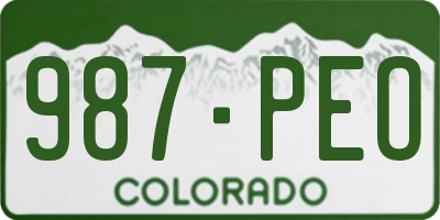 CO license plate 987PEO