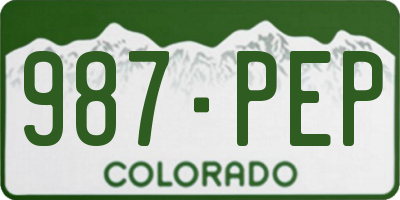 CO license plate 987PEP