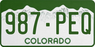 CO license plate 987PEQ