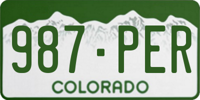 CO license plate 987PER