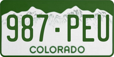 CO license plate 987PEU