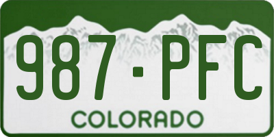 CO license plate 987PFC