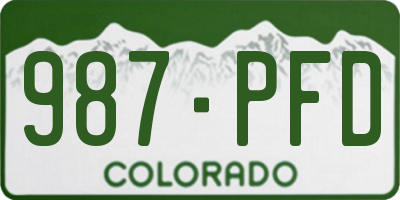 CO license plate 987PFD