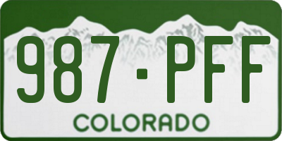CO license plate 987PFF