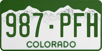 CO license plate 987PFH