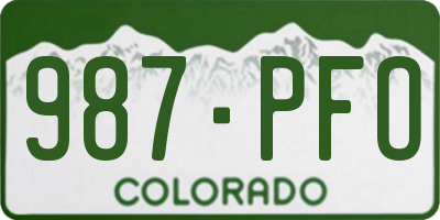 CO license plate 987PFO