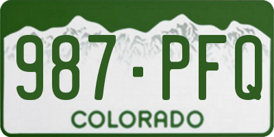 CO license plate 987PFQ