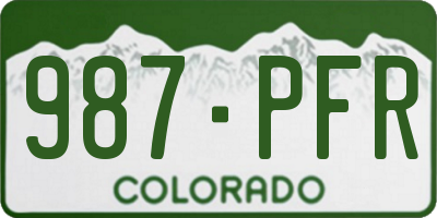 CO license plate 987PFR
